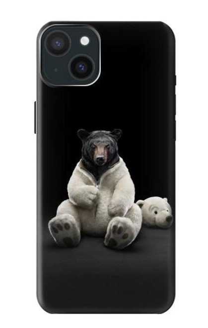 S0878 Black Bear Funda Carcasa Case para iPhone 15 Plus