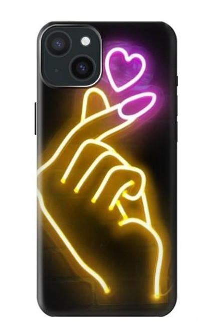 S3512 Cute Mini Heart Neon Graphic Funda Carcasa Case para iPhone 15 Plus