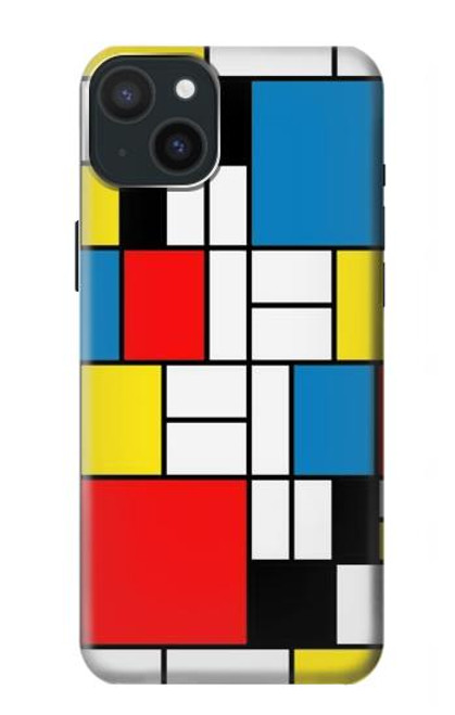 S3814 Piet Mondrian Line Art Composition Funda Carcasa Case para iPhone 15 Plus