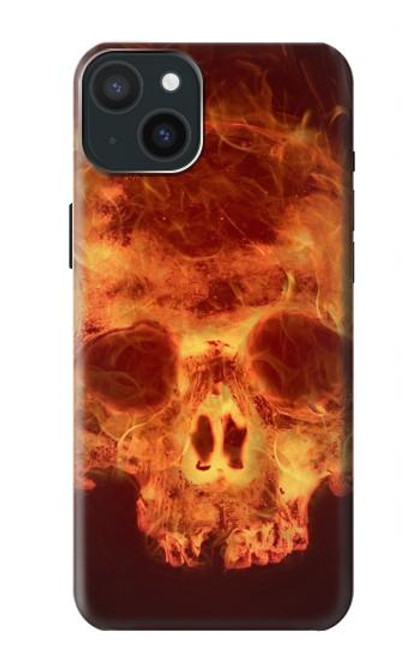 S3881 Fire Skull Funda Carcasa Case para iPhone 15 Plus