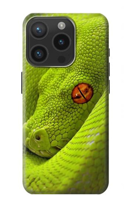 S0785 Green Snake Funda Carcasa Case para iPhone 15 Pro