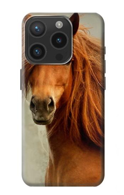 S1595 Beautiful Brown Horse Funda Carcasa Case para iPhone 15 Pro