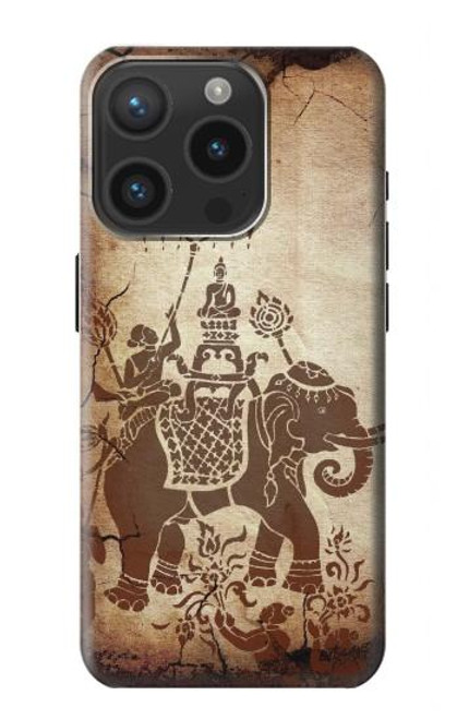 S2102 Thai Art Buddha on Elephant Funda Carcasa Case para iPhone 15 Pro