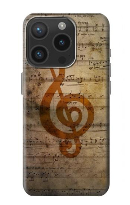 S2368 Sheet Music Notes Funda Carcasa Case para iPhone 15 Pro