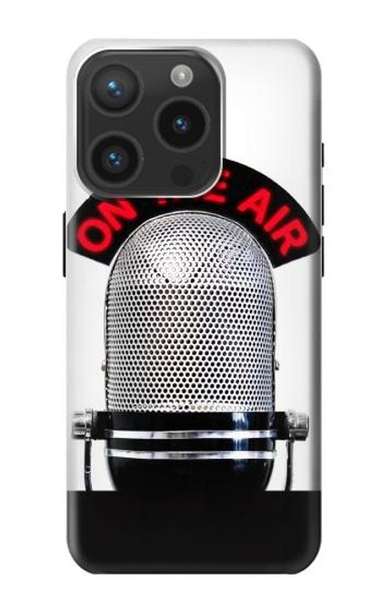 S2381 Vintage Radio Microphone On The Air Funda Carcasa Case para iPhone 15 Pro