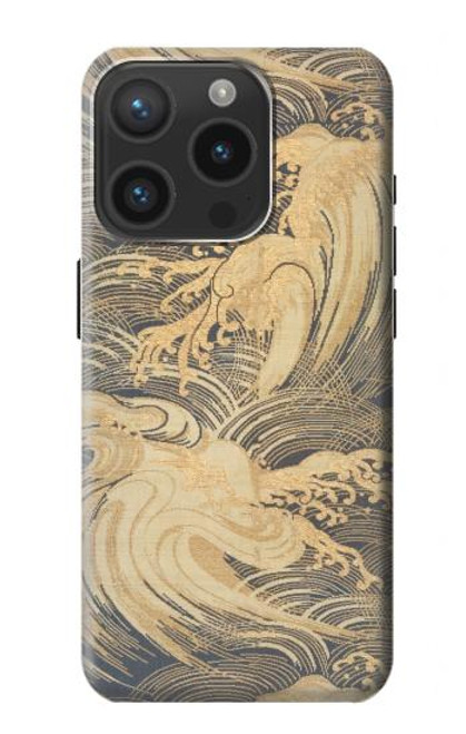 S2680 Japan Art Obi With Stylized Waves Funda Carcasa Case para iPhone 15 Pro