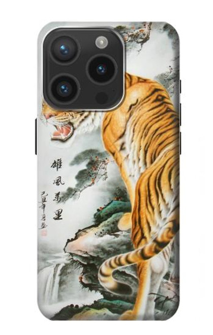 S2750 Oriental Chinese Tiger Painting Funda Carcasa Case para iPhone 15 Pro