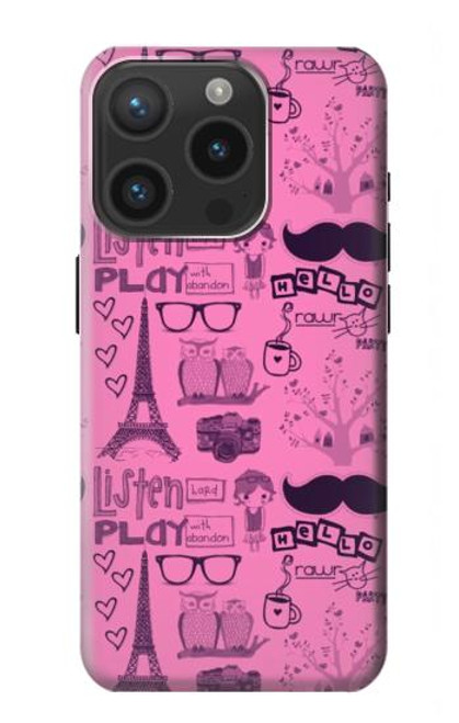 S2885 Paris Pink Funda Carcasa Case para iPhone 15 Pro