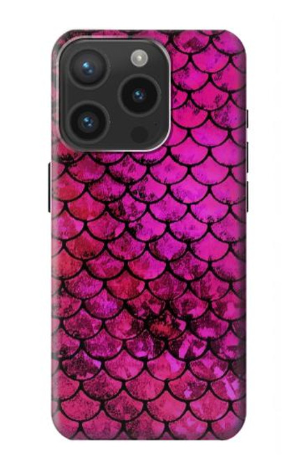 S3051 Pink Mermaid Fish Scale Funda Carcasa Case para iPhone 15 Pro