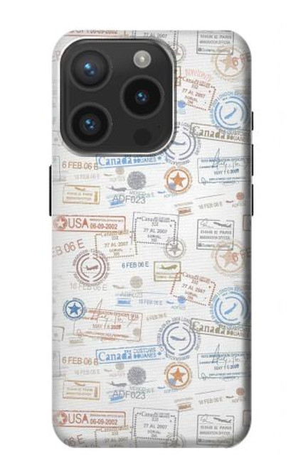 S3903 Travel Stamps Funda Carcasa Case para iPhone 15 Pro