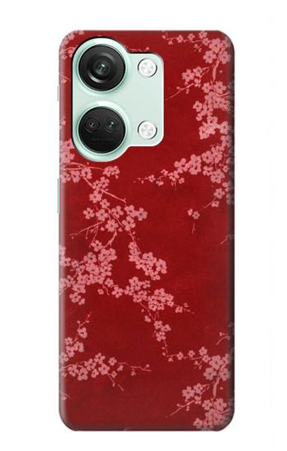 S3817 Red Floral Cherry blossom Pattern Funda Carcasa Case para OnePlus Nord 3