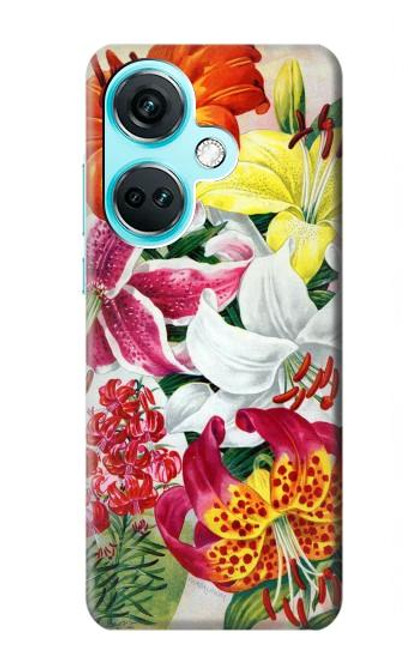 S3205 Retro Art Flowers Funda Carcasa Case para OnePlus Nord CE3