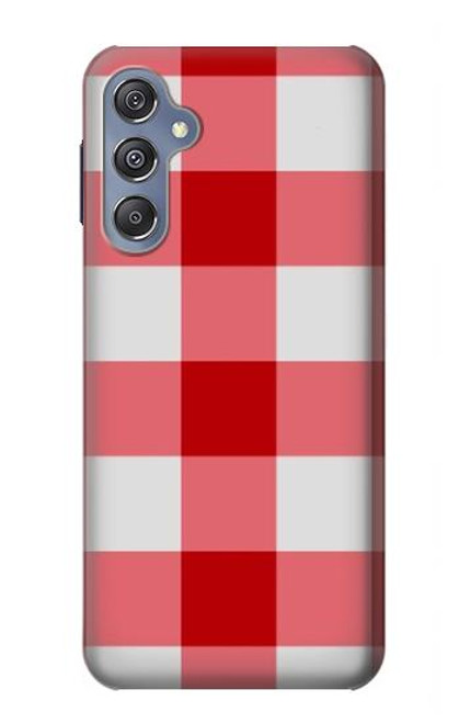 S3535 Red Gingham Funda Carcasa Case para Samsung Galaxy M34 5G