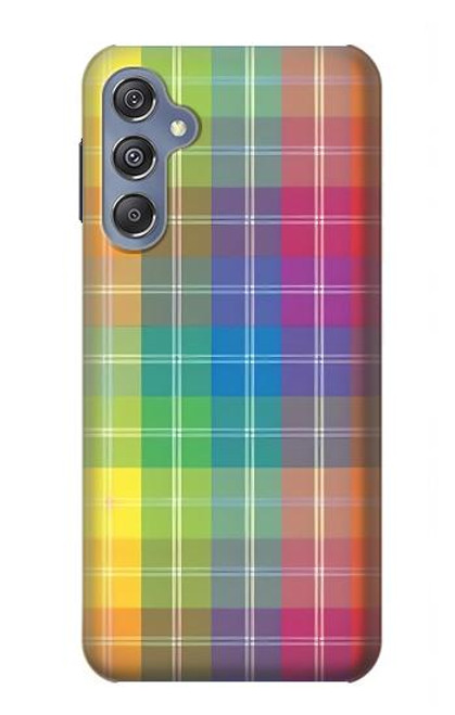 S3942 LGBTQ Rainbow Plaid Tartan Funda Carcasa Case para Samsung Galaxy M34 5G