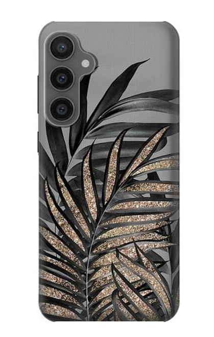 S3692 Gray Black Palm Leaves Funda Carcasa Case para Samsung Galaxy S23 FE