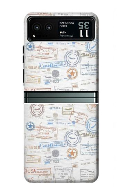 S3903 Travel Stamps Funda Carcasa Case para Motorola Razr 40