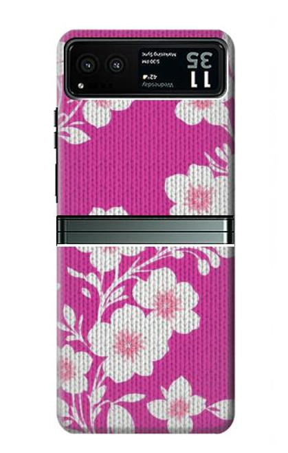 S3924 Cherry Blossom Pink Background Funda Carcasa Case para Motorola Razr 40