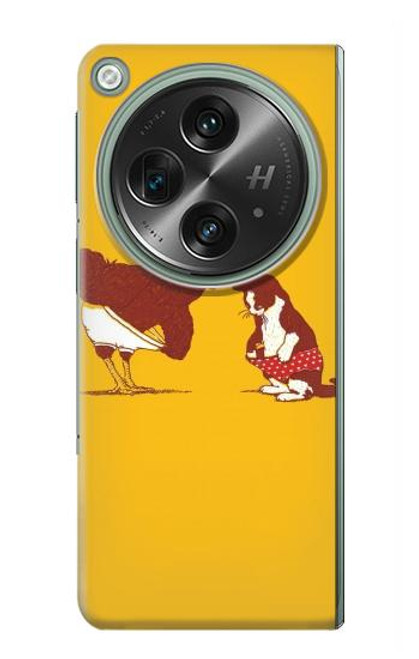 S1093 Rooster and Cat Joke Funda Carcasa Case para OnePlus OPEN