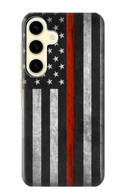 S3472 Firefighter Thin Red Line Flag Funda Carcasa Case para Samsung Galaxy S24