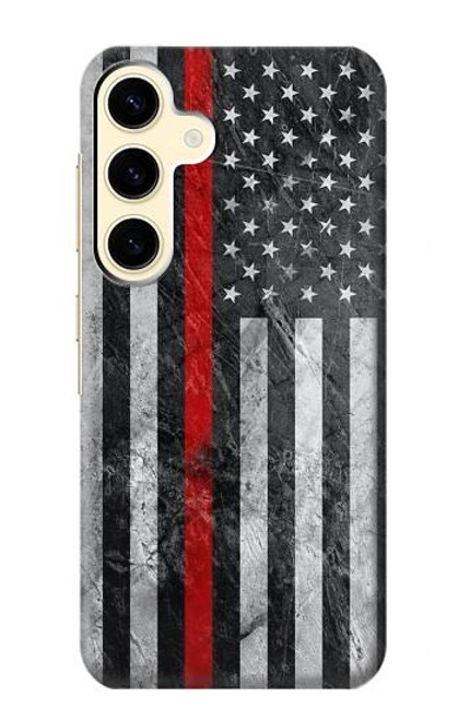 S3687 Firefighter Thin Red Line American Flag Funda Carcasa Case para Samsung Galaxy S24