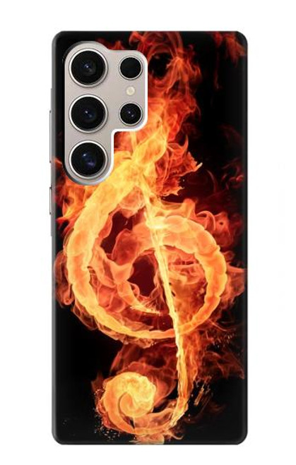 S0493 Music Note Burn Funda Carcasa Case para Samsung Galaxy S24 Ultra