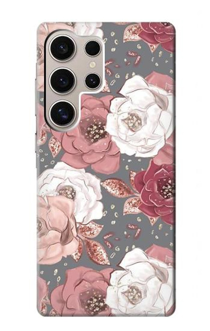 S3716 Rose Floral Pattern Funda Carcasa Case para Samsung Galaxy S24 Ultra