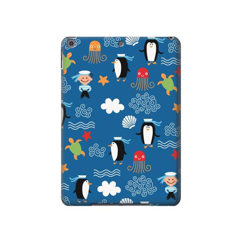S2572 Marine Penguin Pattern Funda Carcasa Case para iPad 10.2 (2021,2020,2019), iPad 9 8 7
