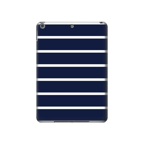 S2767 Navy White Striped Funda Carcasa Case para iPad 10.2 (2021,2020,2019), iPad 9 8 7