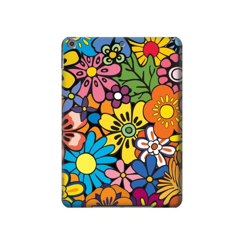 S3281 Colorful Hippie Flowers Pattern Funda Carcasa Case para iPad 10.2 (2021,2020,2019), iPad 9 8 7