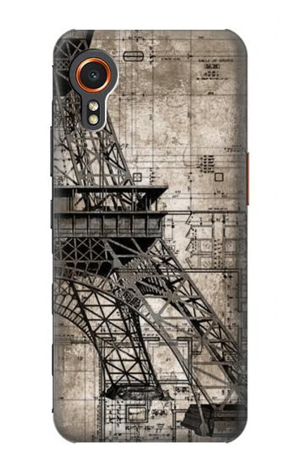 S3416 Eiffel Tower Blueprint Funda Carcasa Case para Samsung Galaxy Xcover7