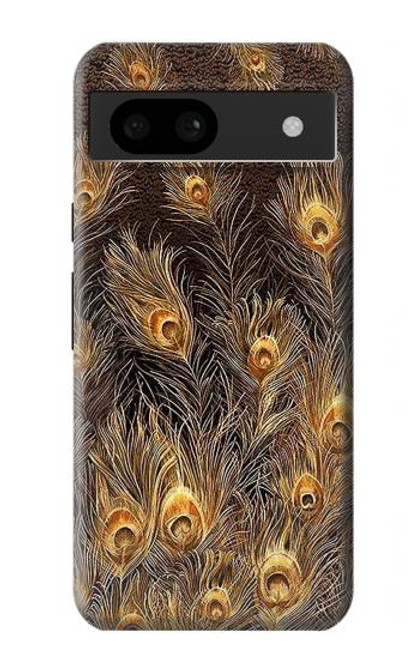 S3691 Gold Peacock Feather Funda Carcasa Case para Google Pixel 8a