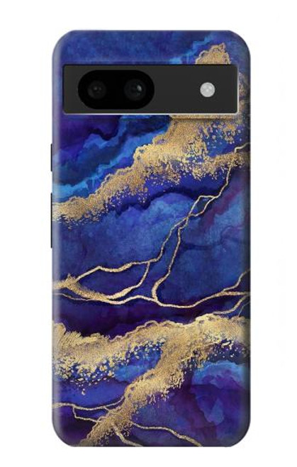 S3906 Navy Blue Purple Marble Funda Carcasa Case para Google Pixel 8a