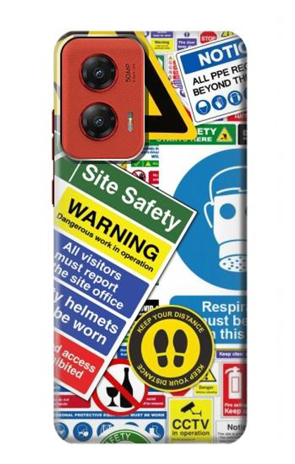 S3960 Safety Signs Sticker Collage Funda Carcasa Case para Motorola Moto G Stylus 5G (2024)