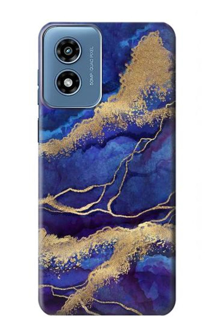 S3906 Navy Blue Purple Marble Funda Carcasa Case para Motorola Moto G Play 4G (2024)