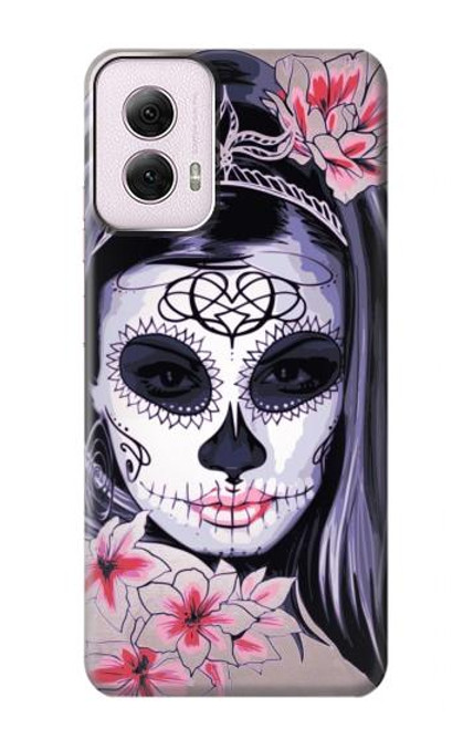 S3821 Sugar Skull Steam Punk Girl Gothic Funda Carcasa Case para Motorola Moto G Power 5G (2024)