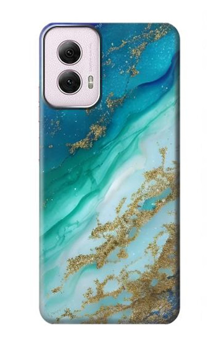 S3920 Abstract Ocean Blue Color Mixed Emerald Funda Carcasa Case para Motorola Moto G Power 5G (2024)