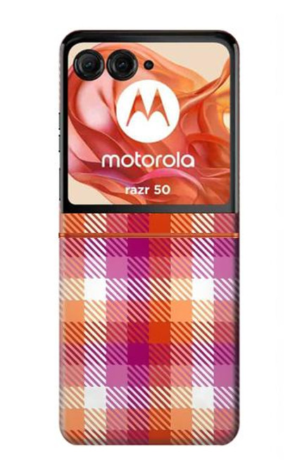 S3941 LGBT Lesbian Pride Flag Plaid Funda Carcasa Case para Motorola Razr 50