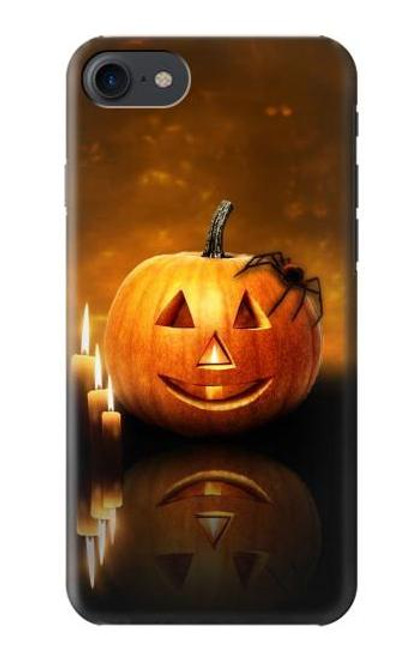 S1083 Pumpkin Spider Candles Halloween Funda Carcasa Case para iPhone 7, iPhone 8