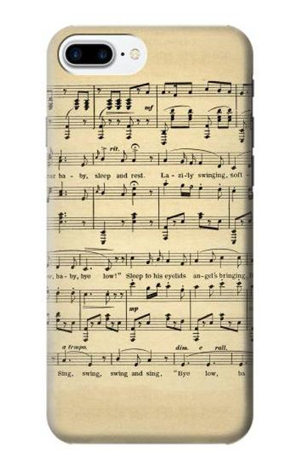 S2504 Vintage Music Sheet Funda Carcasa Case para iPhone 7 Plus, iPhone 8 Plus