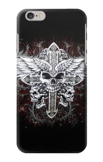 S1434 Skull Wing Tattoo Biker Funda Carcasa Case para iPhone 6 6S