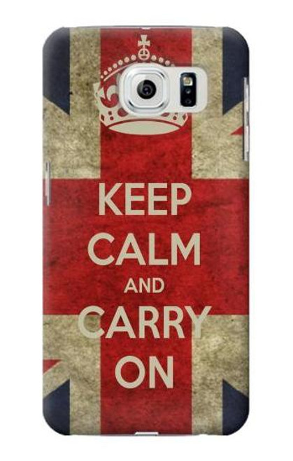 S0674 Keep Calm and Carry On Funda Carcasa Case para Samsung Galaxy S6