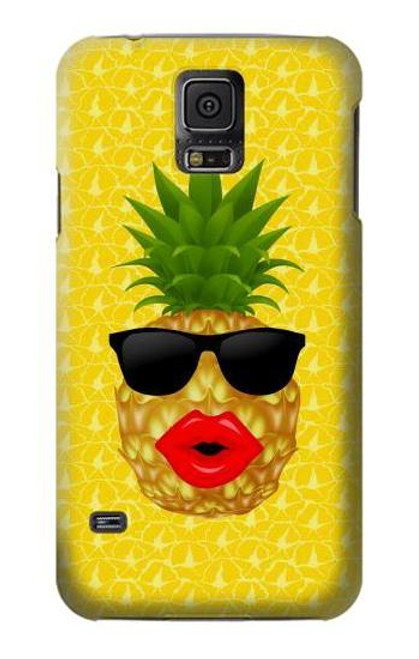 S2443 Funny Pineapple Sunglasses Kiss Funda Carcasa Case para Samsung Galaxy S5