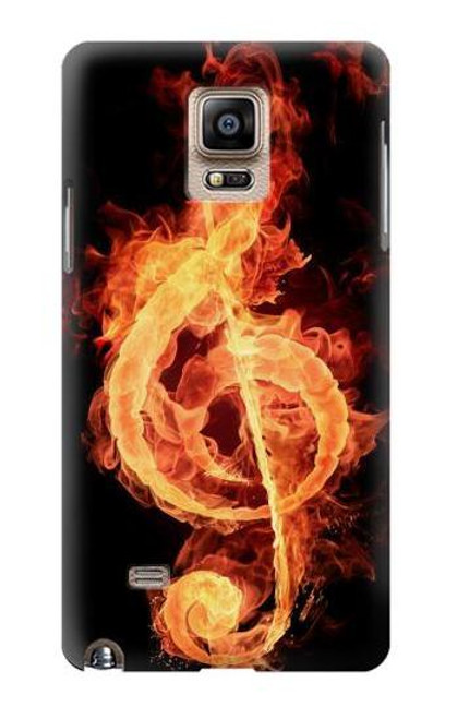 S0493 Music Note Burn Funda Carcasa Case para Samsung Galaxy Note 4