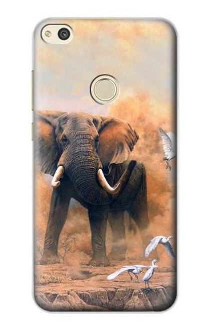 S1292 Dusty Elephant Egrets Funda Carcasa Case para Huawei P8 Lite (2017)