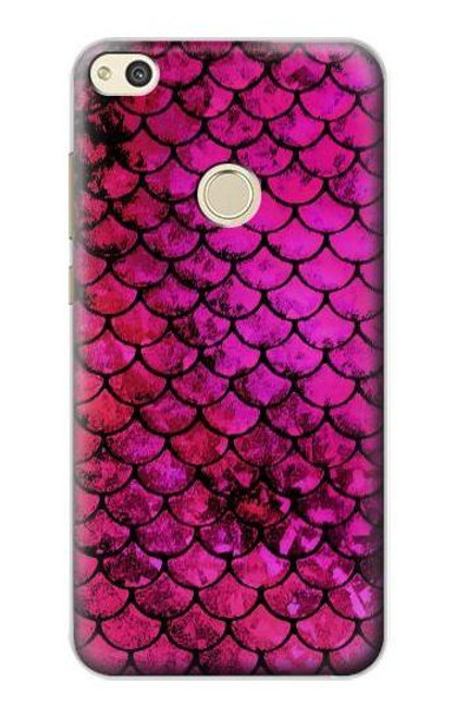 S3051 Pink Mermaid Fish Scale Funda Carcasa Case para Huawei P8 Lite (2017)