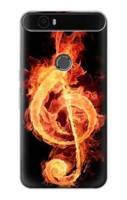 S0493 Music Note Burn Funda Carcasa Case para Huawei Nexus 6P