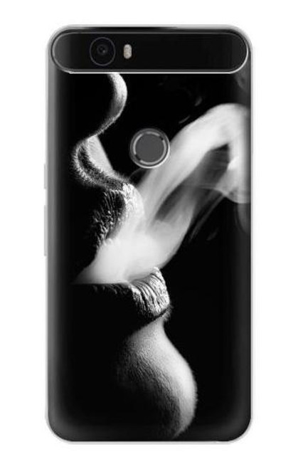 S0917 Sexy Lip Girl Smoking Funda Carcasa Case para Huawei Nexus 6P