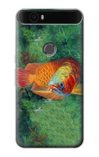 S1157 Red Arowana Fish Funda Carcasa Case para Huawei Nexus 6P