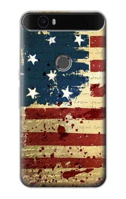 S2349 Old American Flag Funda Carcasa Case para Huawei Nexus 6P