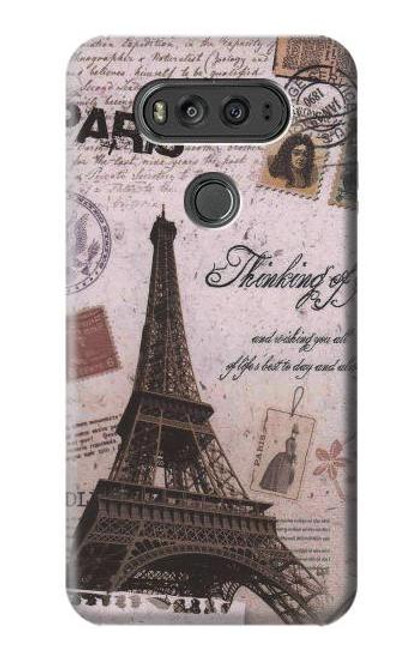 S2211 Paris Postcard Eiffel Tower Funda Carcasa Case para LG V20